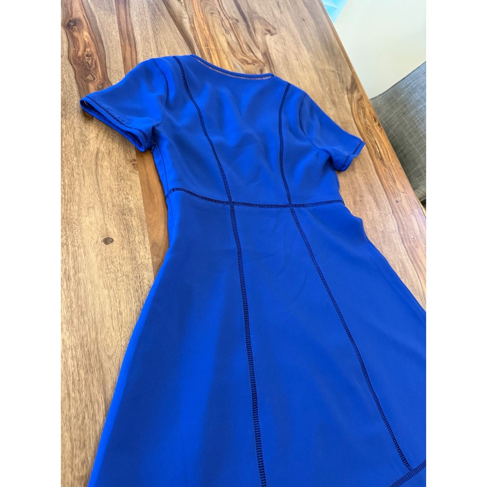 Banana‎ Republic Blue Sheath Dress V Neck Short Sleeve Knee Length Size 4 - Picture 14 of 14